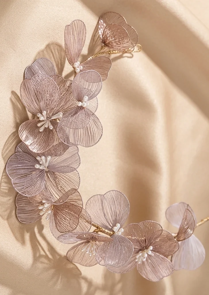 Gold/Rose Gold/Silver Thin Metal Flower Band